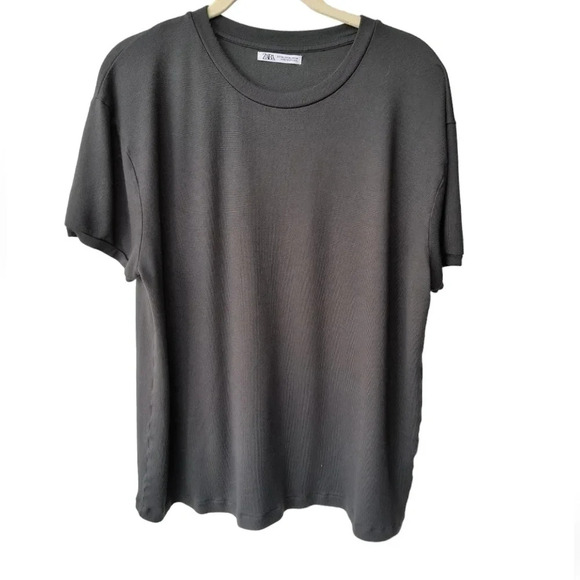 Zara Women's Scoop Neck Short Sleeve Lightweight Sweater, XL - Picture 1 of 5